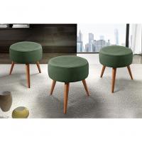 Puff Banqueta Lippe Madeira Maciça Castellar Móbile Veludo Verde - 3