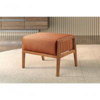 Puff Banqueta Gael Luxo Madeira Maciça Castellar Móbile Linho Terracota Linho Terracota