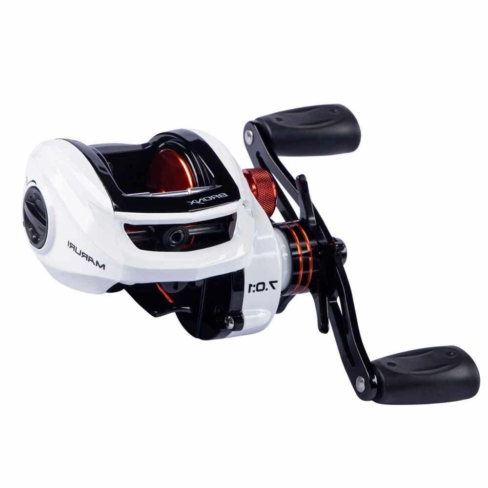 Carretilha Para Pesca Maruri Bronx Branca 11r Carretel Fundo Manivela Direita - 1