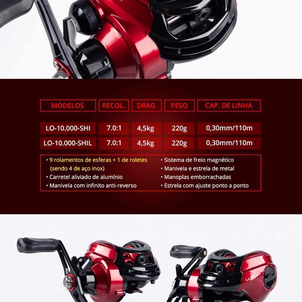 Carretilha Para Pesca Maruri Logan 10 Rolamentos Lado Da Manivela Direita - 8