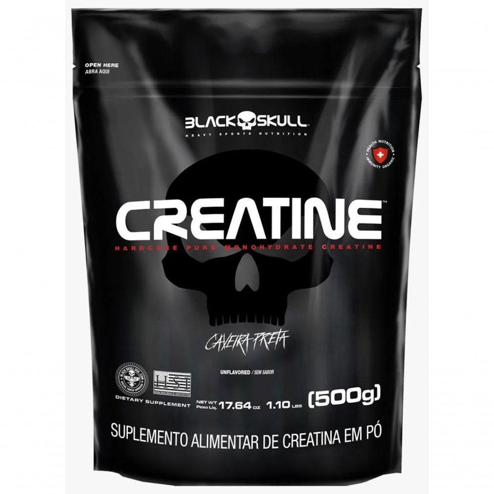 Creatina Caveira Preta Black Skull Refil 500g - Sem Sabor - 1