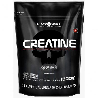 Creatina Caveira Preta Black Skull Refil 500g - Sem Sabor