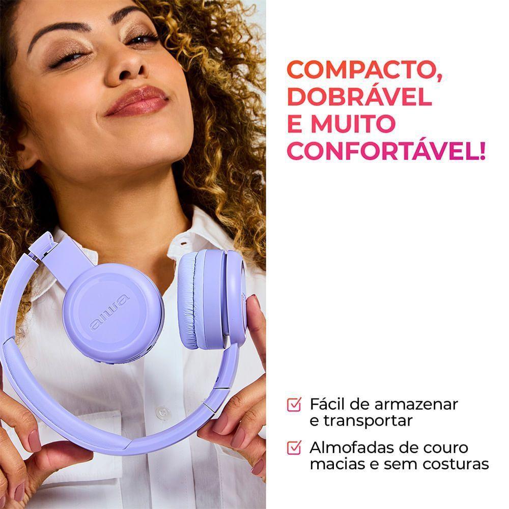Fone De Ouvido Headphone Aiwa Hp-03-p Bluetooth Drive 30mm Fone De Ouvido Aws-hp-03-p - 6
