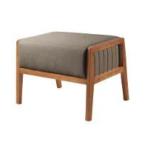 Puff Banqueta Gael Luxo Madeira Maciça Castellar Móbile Linho Cappuccino Linho Cappuccino - 1