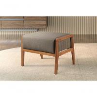 Puff Banqueta Gael Luxo Madeira Maciça Castellar Móbile Linho Cappuccino Linho Cappuccino