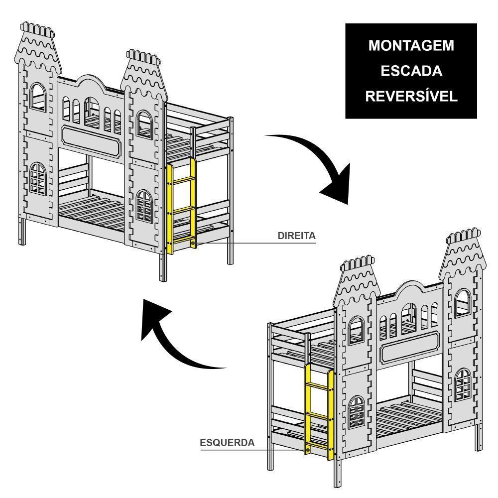 Beliche Castelo Encantado 02 Gavetas - Madeira Maciça Branco/cinza/rosa | Housin - 6