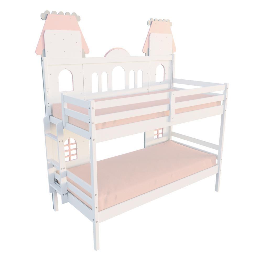 Beliche Castelo Encantado 02 Gavetas - Madeira Maciça Branco/cinza/rosa | Housin - 7