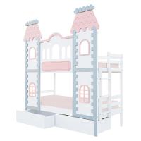 Beliche Castelo Encantado 02 Gavetas - Madeira Maciça Branco/cinza/rosa | Housin - 3