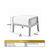 Puff Banqueta Gael Luxo Madeira Maciça Castellar Móbile Linho Bege Claro Linho Bege Claro - 3