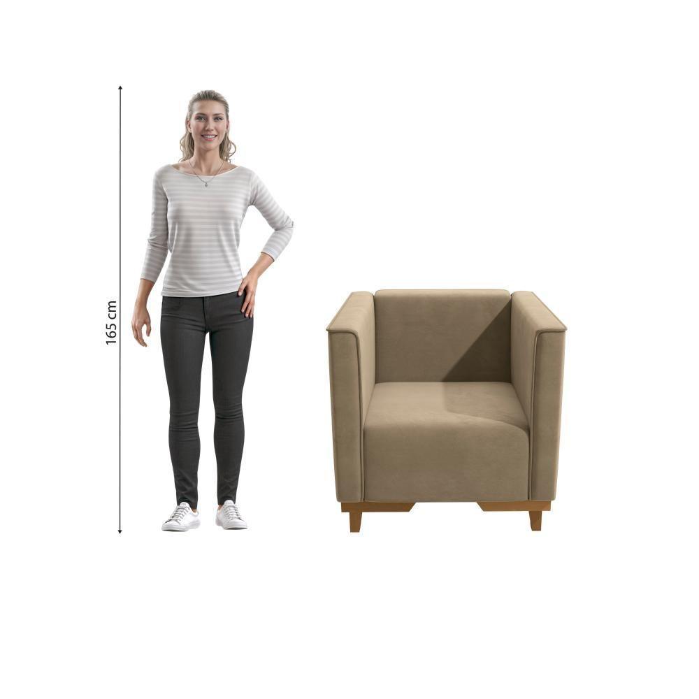 Poltrona Ravena Kappesberg Veludo Deluxe Bege - 4