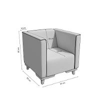 Poltrona Ravena Kappesberg Veludo Deluxe Bege - 3