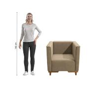 Poltrona Ravena Kappesberg Veludo Deluxe Bege