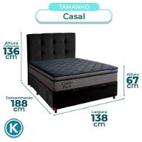 Baú Preto + Cabeceira + Colchão Casal Confort Black Ortobom - 3