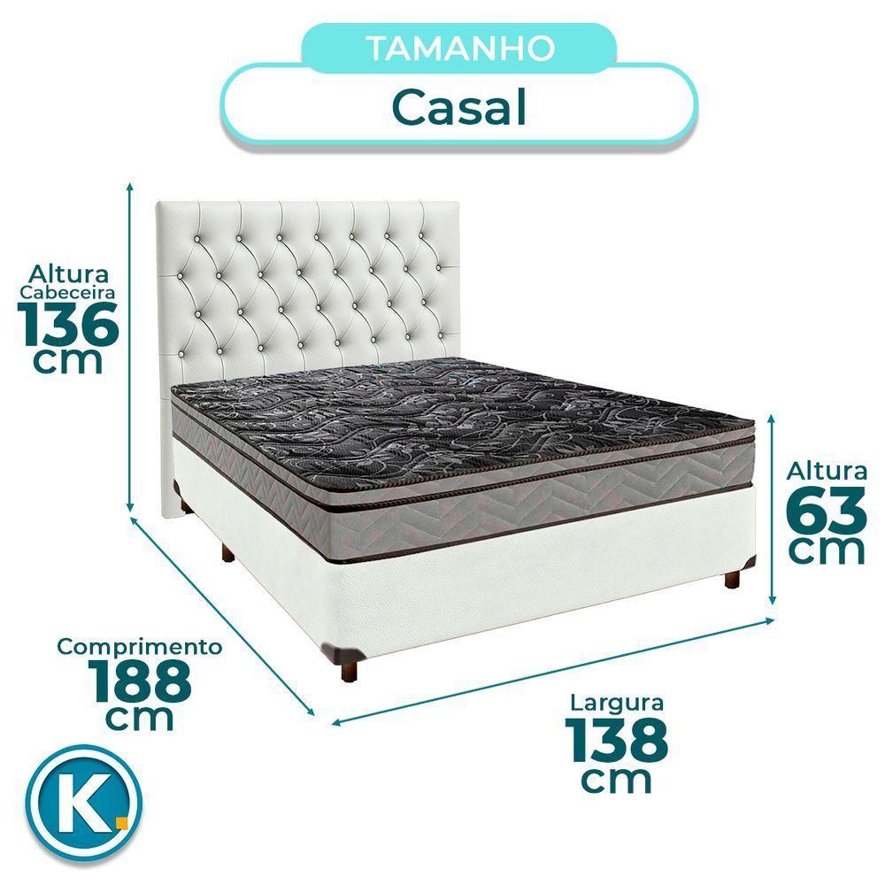 Kit Cabeceira + Cama Box + Colchão Casal D28 Conforto Paropas - 3