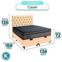 Baú Begetiza + Cabeceira+colchão Casal Confort Black Ortobom - 3