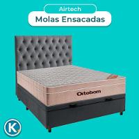Kit Cama Box Bau + Cabeceira + Colchão Casal Molas Ensacadas - Airtech - Ortobom - 4