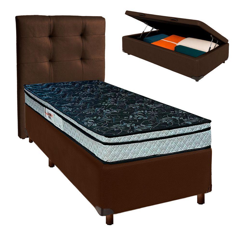 Kit Cama Box Bau + Cabeceira + Colchão Solteiro D28 - Conforto - Paropas - 1