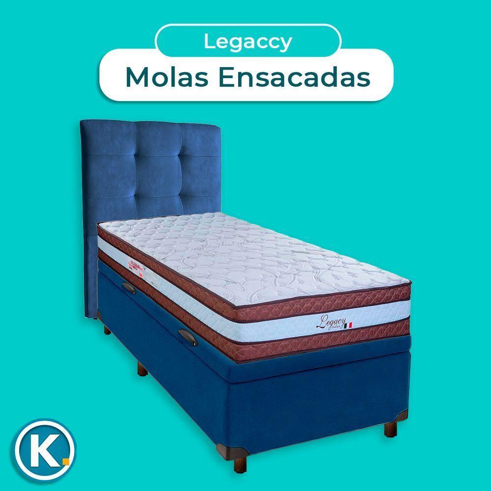 Kit Cabeceira + Cama Box Bau + Colchão Solteiro Molas Ensacadas Legaccy Paropas - 4