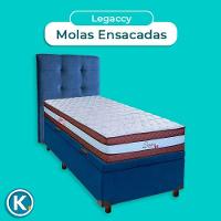 Kit Cabeceira + Cama Box Bau + Colchão Solteiro Molas Ensacadas Legaccy Paropas