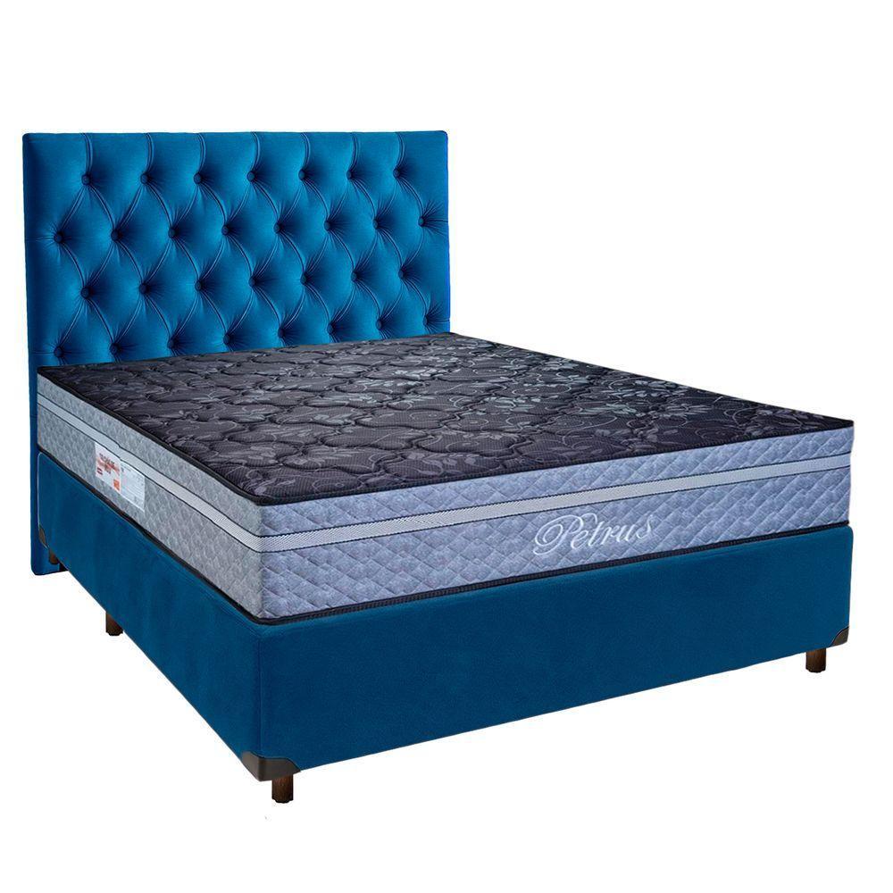 Kit Cama Box + Cabeceira + Colchão Casal Molas Ensacadas - Petrus - Paropas - 1