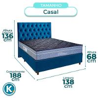 Kit Cama Box + Cabeceira + Colchão Casal Molas Ensacadas - Petrus - Paropas - 3