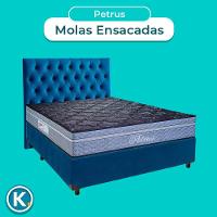 Kit Cama Box + Cabeceira + Colchão Casal Molas Ensacadas - Petrus - Paropas