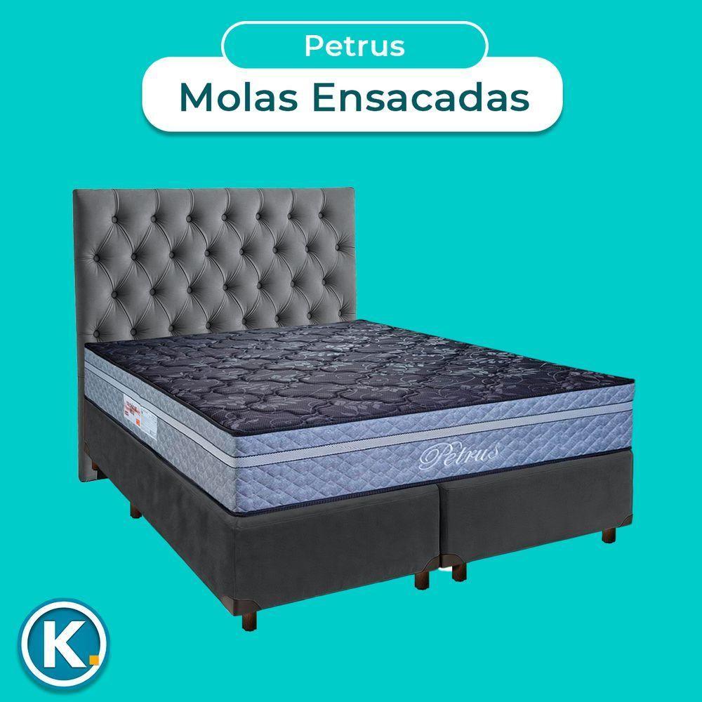 Kit Cabeceira + Cama Box + Colchão Queen Molas Ensacadas Petrus Paropas - 4