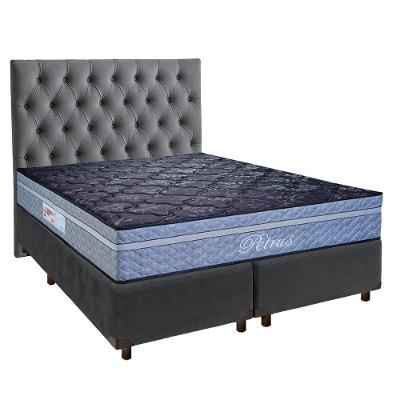 Kit Cabeceira + Cama Box + Colchão Queen Molas Ensacadas Petrus Paropas