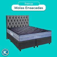 Kit Cabeceira + Cama Box + Colchão Queen Molas Ensacadas Petrus Paropas