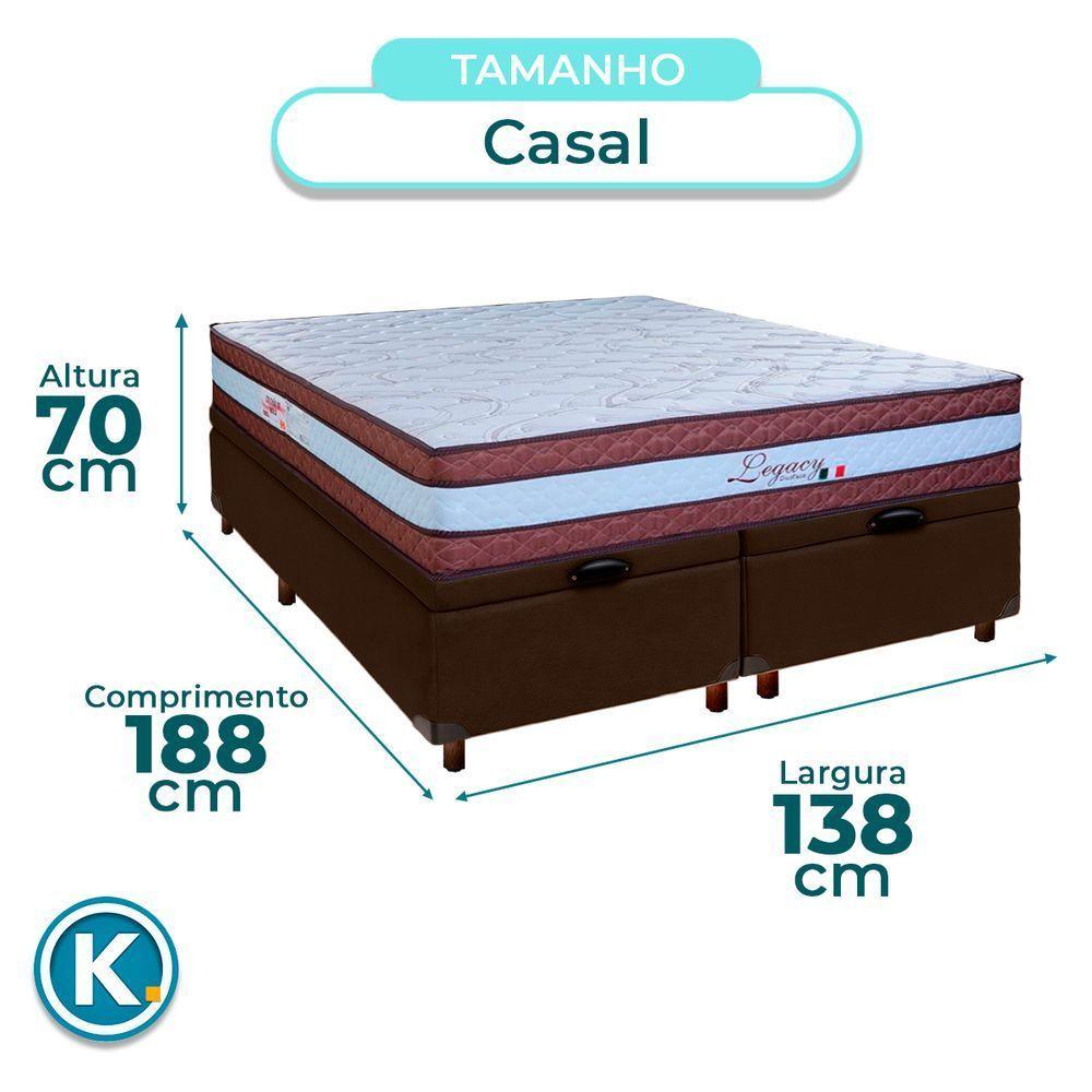 Cama Box Bau Blindado Casal + Colchão Molas Ensacadas Legaccy Paropas - 3