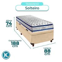 Conjunto Cama Box Bau Blindado Solteiro + Colchão Molas Ensacadas Blue Paropas - 3