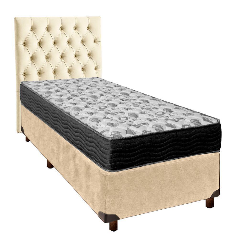 Kit Cama Box + Cabeceira + Colchão Solteiro D33 - Iso100 - Ortobom - 1