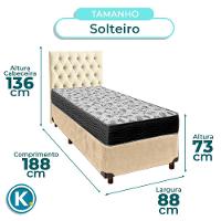 Kit Cama Box + Cabeceira + Colchão Solteiro D33 - Iso100 - Ortobom - 3