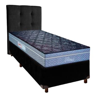 Kit Cama Box + Cabeceira + Colchão Solteiro Molas Ensacadas - Petrus - Paropas