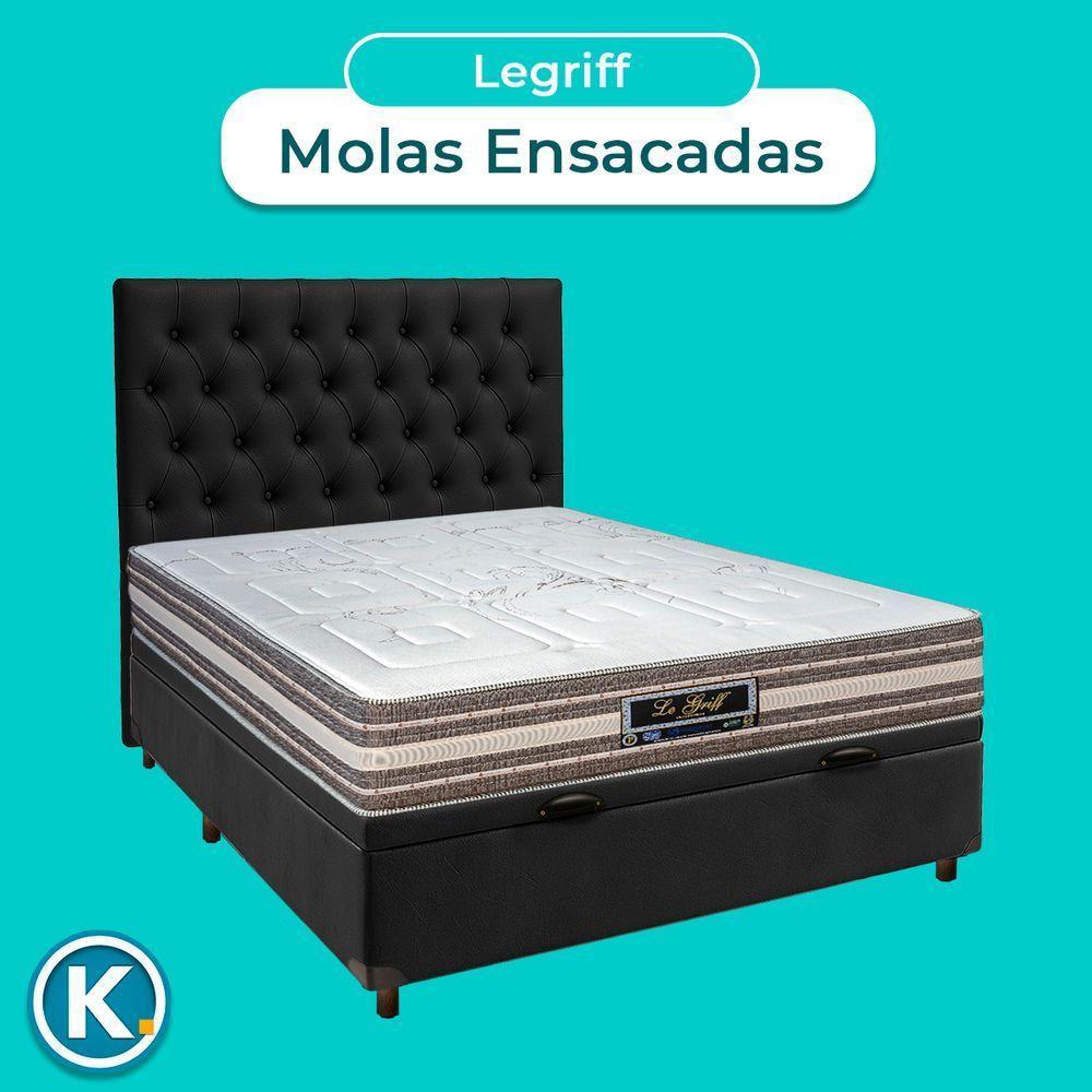 Kit Cama Box Bau + Cabeceira + Colchão Casal Molas Ensacadas - Legriff - Sankonfort - 4