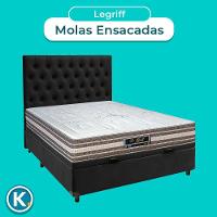 Kit Cama Box Bau + Cabeceira + Colchão Casal Molas Ensacadas - Legriff - Sankonfort