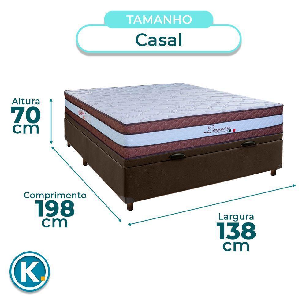 Conjunto Cama Box Bau Blindado Casal + Colchão Molas Ensacadas Legaccy Paropas - 4