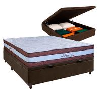 Conjunto Cama Box Bau Blindado Casal + Colchão Molas Ensacadas Legaccy Paropas - 1