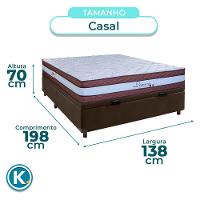 Conjunto Cama Box Bau Blindado Casal + Colchão Molas Ensacadas Legaccy Paropas