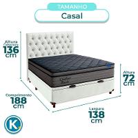 Baú Branco + Cabeceira + Colchão Casal Confort Black Ortobom - 3
