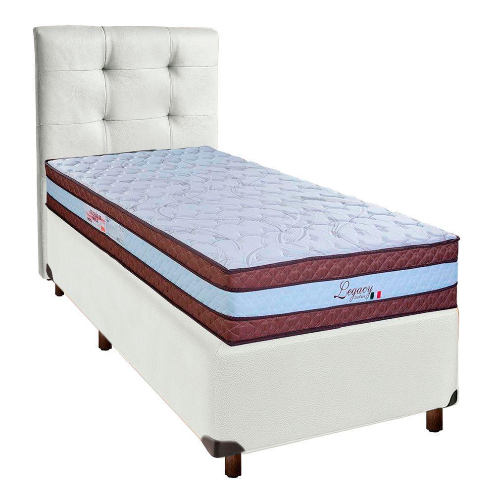 Kit Cama Box + Cabeceira + Colchão Solteiro Molas Ensacadas - Legaccy - Paropas - 1