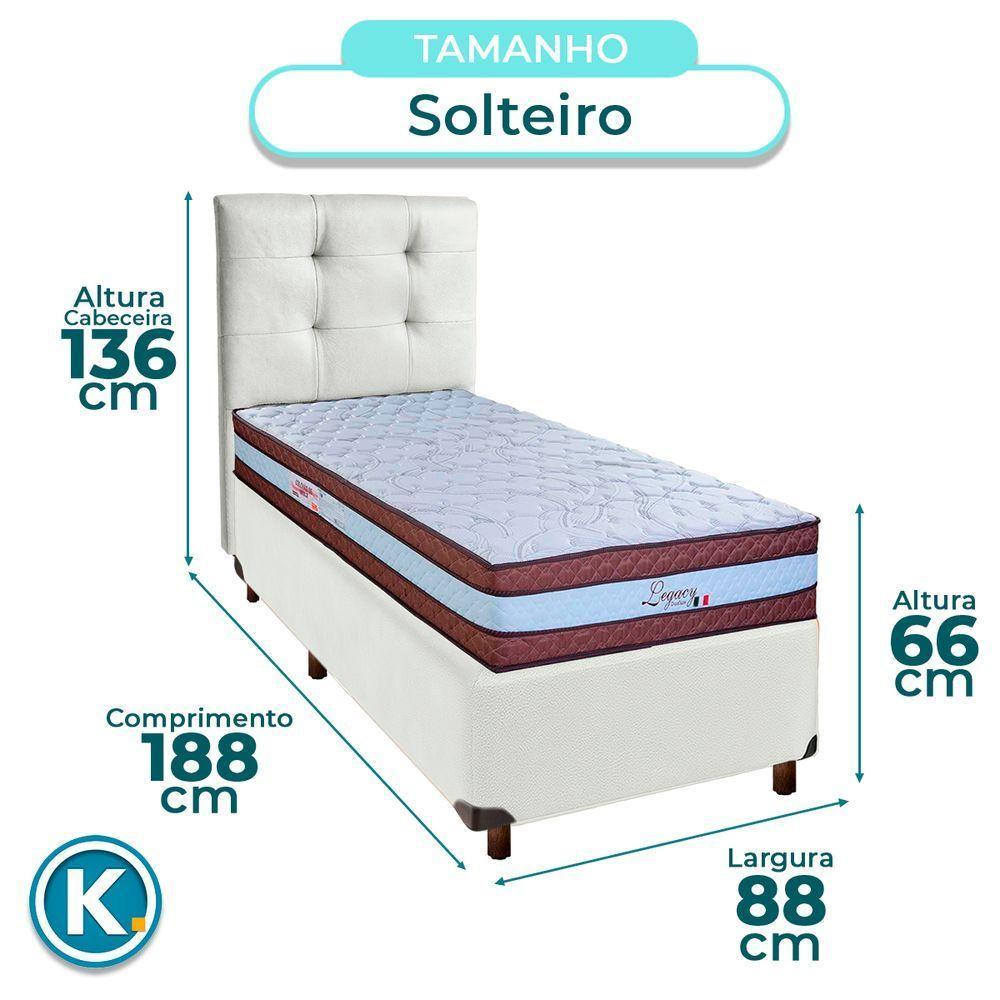 Kit Cama Box + Cabeceira + Colchão Solteiro Molas Ensacadas - Legaccy - Paropas - 3