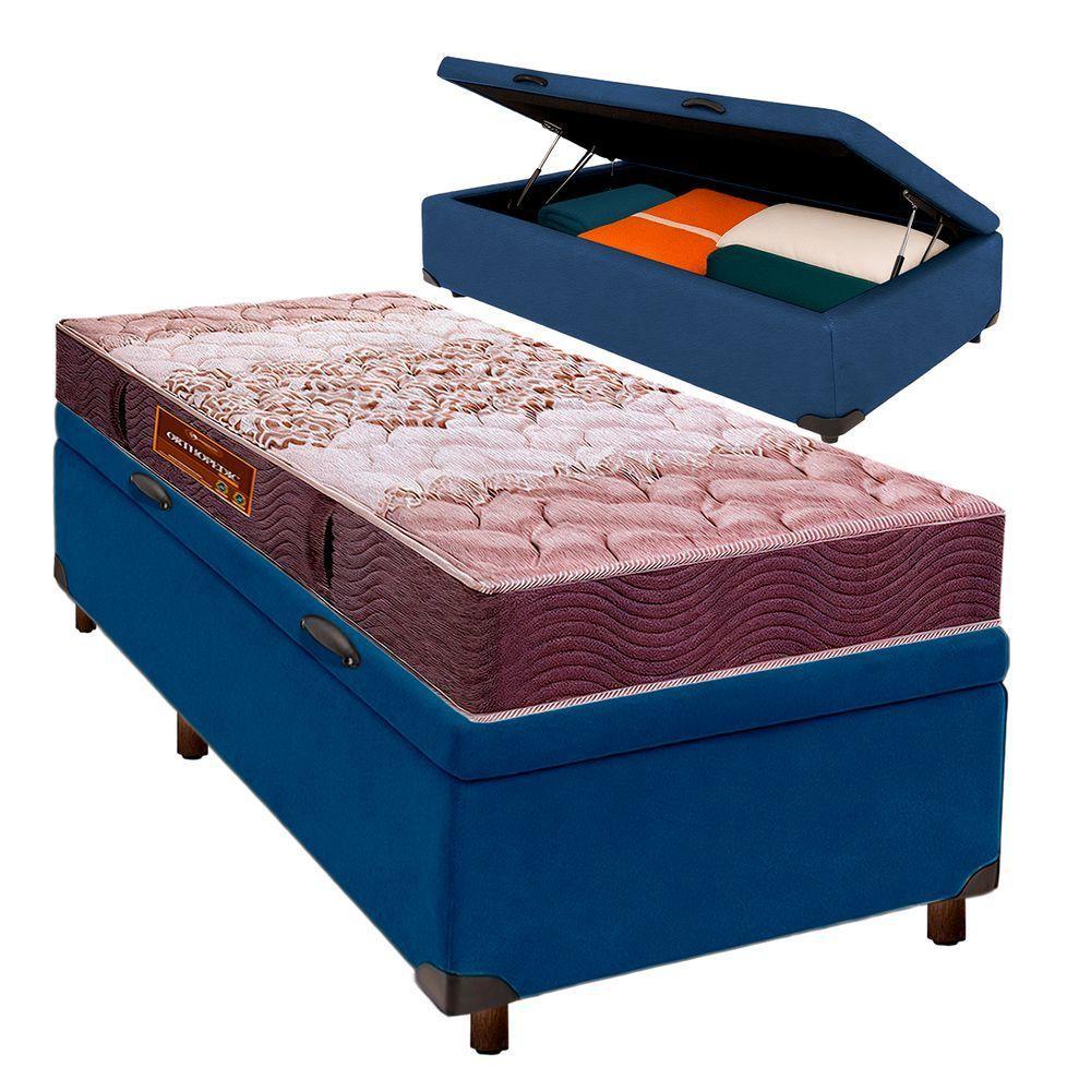 Cama Box Bau Blindado Solteiro + Colchão D26 Ortophedic Sankonfort - 1