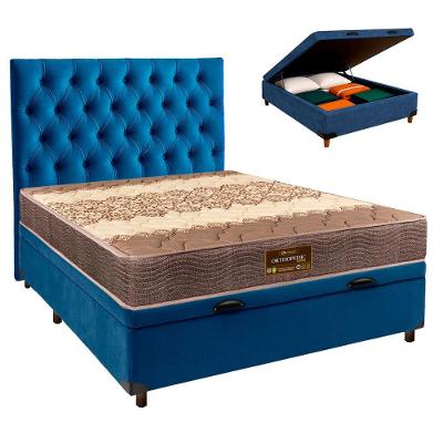 Kit Cabeceira + Cama Box Bau + Colchão Casal D26 Ortophedic Sankonfort