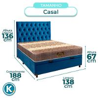 Kit Cabeceira + Cama Box Bau + Colchão Casal D26 Ortophedic Sankonfort - 5