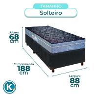 Conjunto Cama Box Cinza Solteiro + Colchão Molas Ensacadas Petrus Paropas - 2