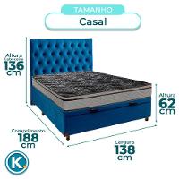 Kit Cama Box Bau + Cabeceira + Colchão Casal D28 - Conforto - Paropas - 5