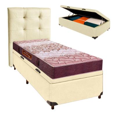 Kit Cabeceira + Cama Box Bau + Colchão Solteiro D26 Ortophedic Sankonfort