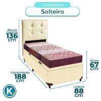 Kit Cabeceira + Cama Box Bau + Colchão Solteiro D26 Ortophedic Sankonfort - 3