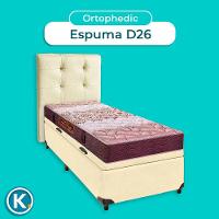 Kit Cabeceira + Cama Box Bau + Colchão Solteiro D26 Ortophedic Sankonfort